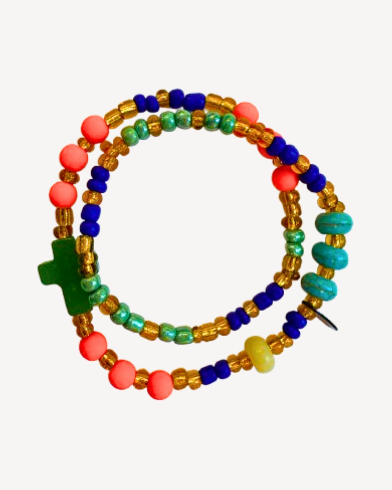 Bracelet double - croix verte