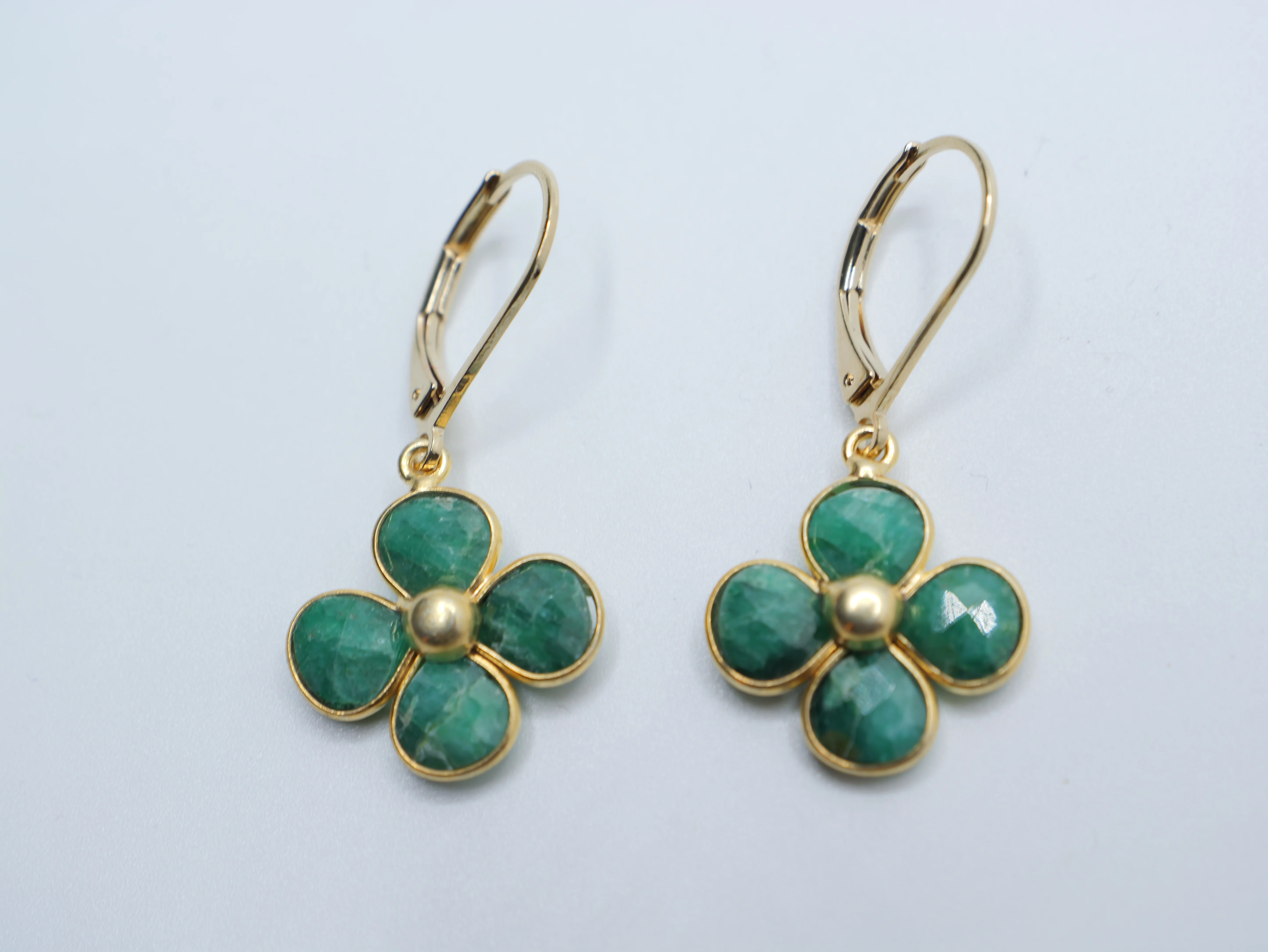 Boucle d'oreille Fleur Vert