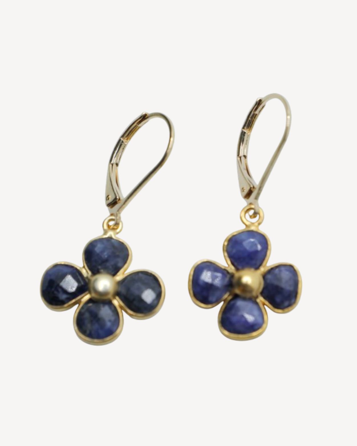 Boucle d'oreille Fleur Bleu