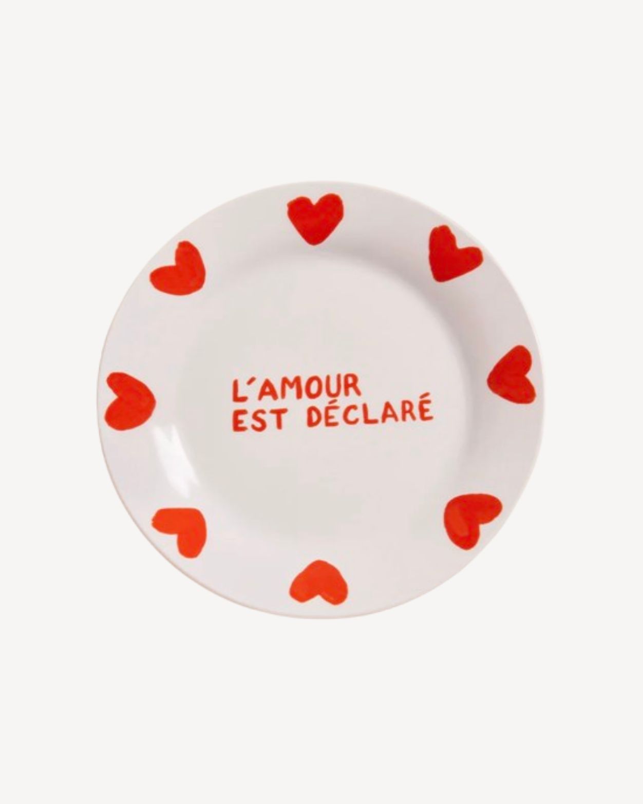 L'assiette L'amour est déclaré en porcelaine