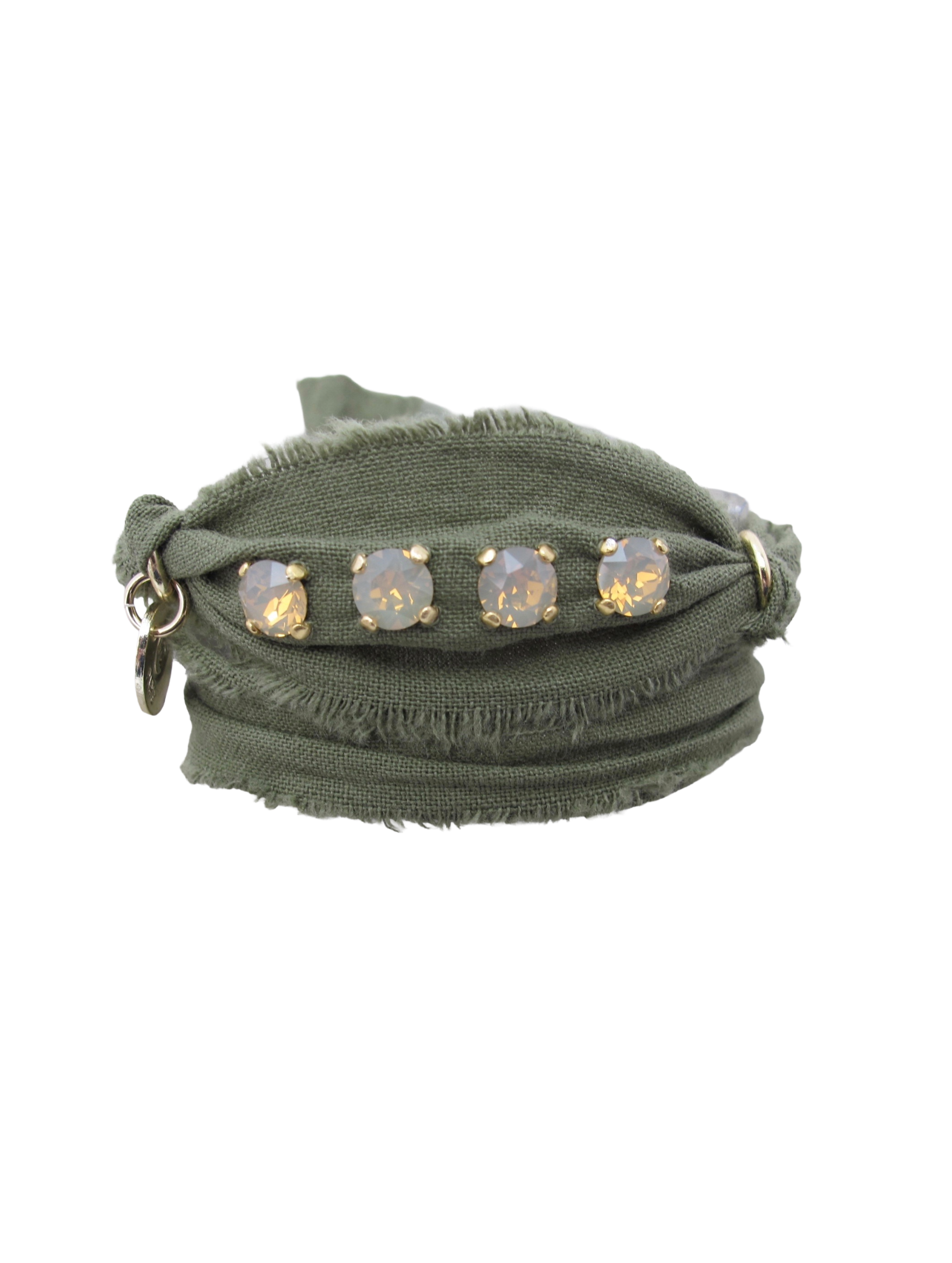 Bracelet Doudou Pure Crystal Kaki Marie Depaire - Concept Store Aparté La Rochelle