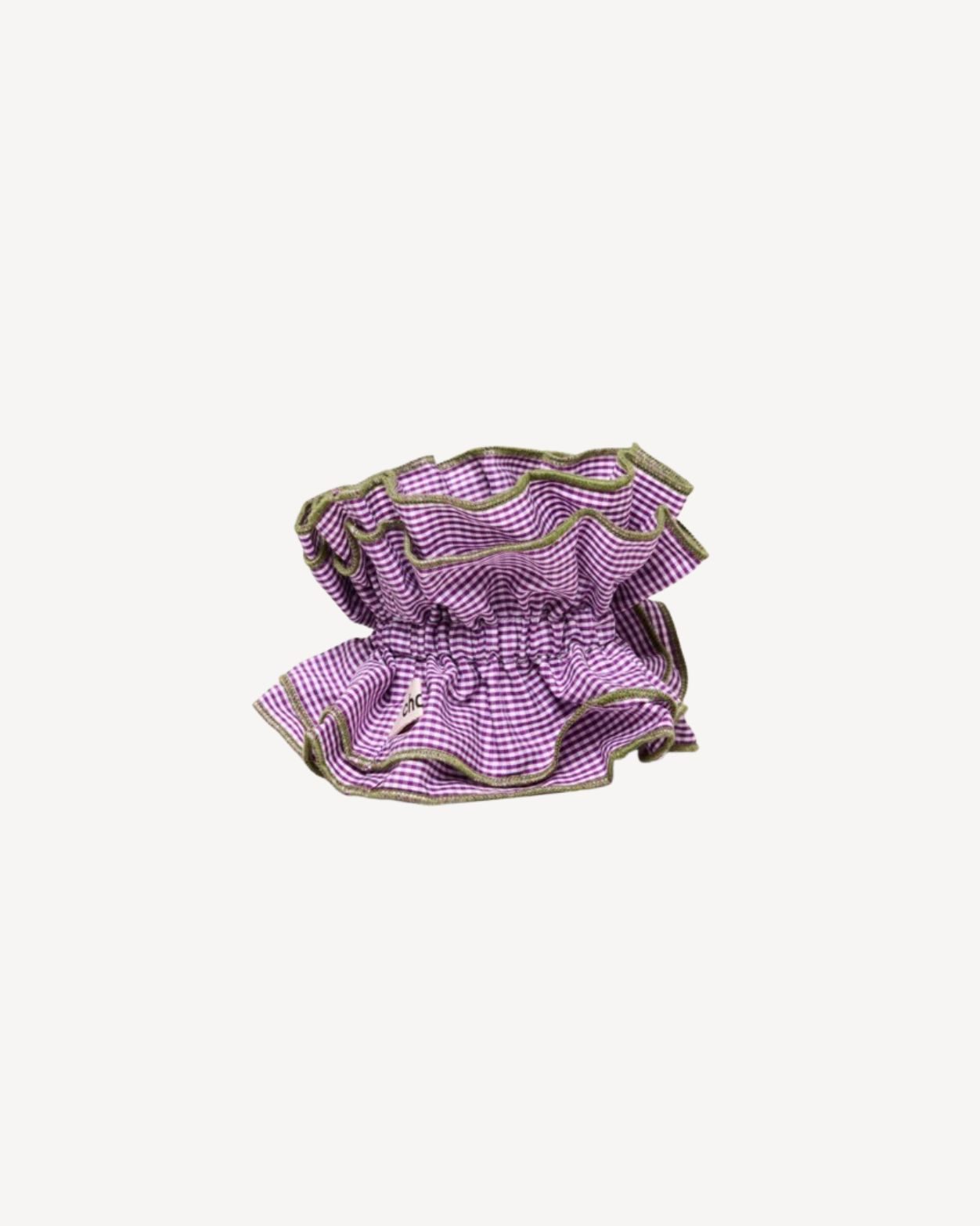 Maxi chouchou vichy violet / Vert  - Concept Store Aparté La Rochelle