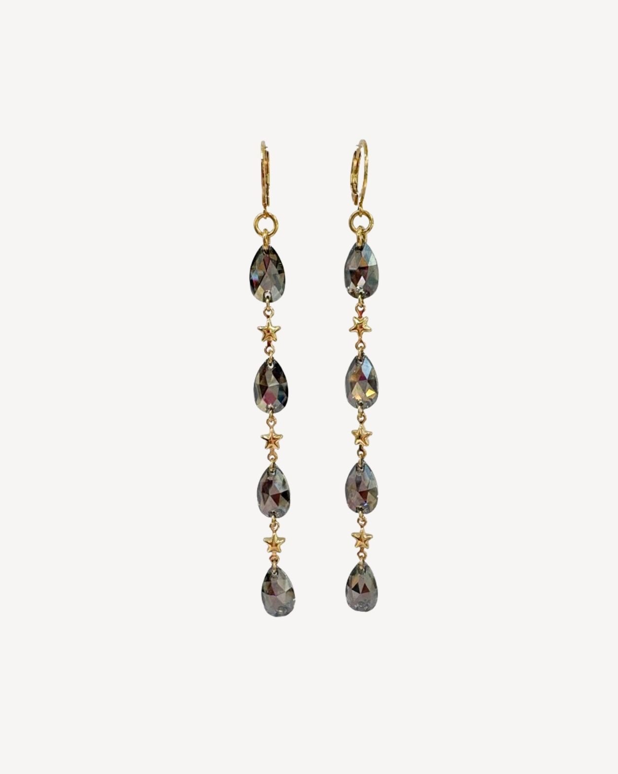 Boucles d'oreilles pendantes Swarovski étoiles Marie Depaire - Concept Store Aparté La Rochelle