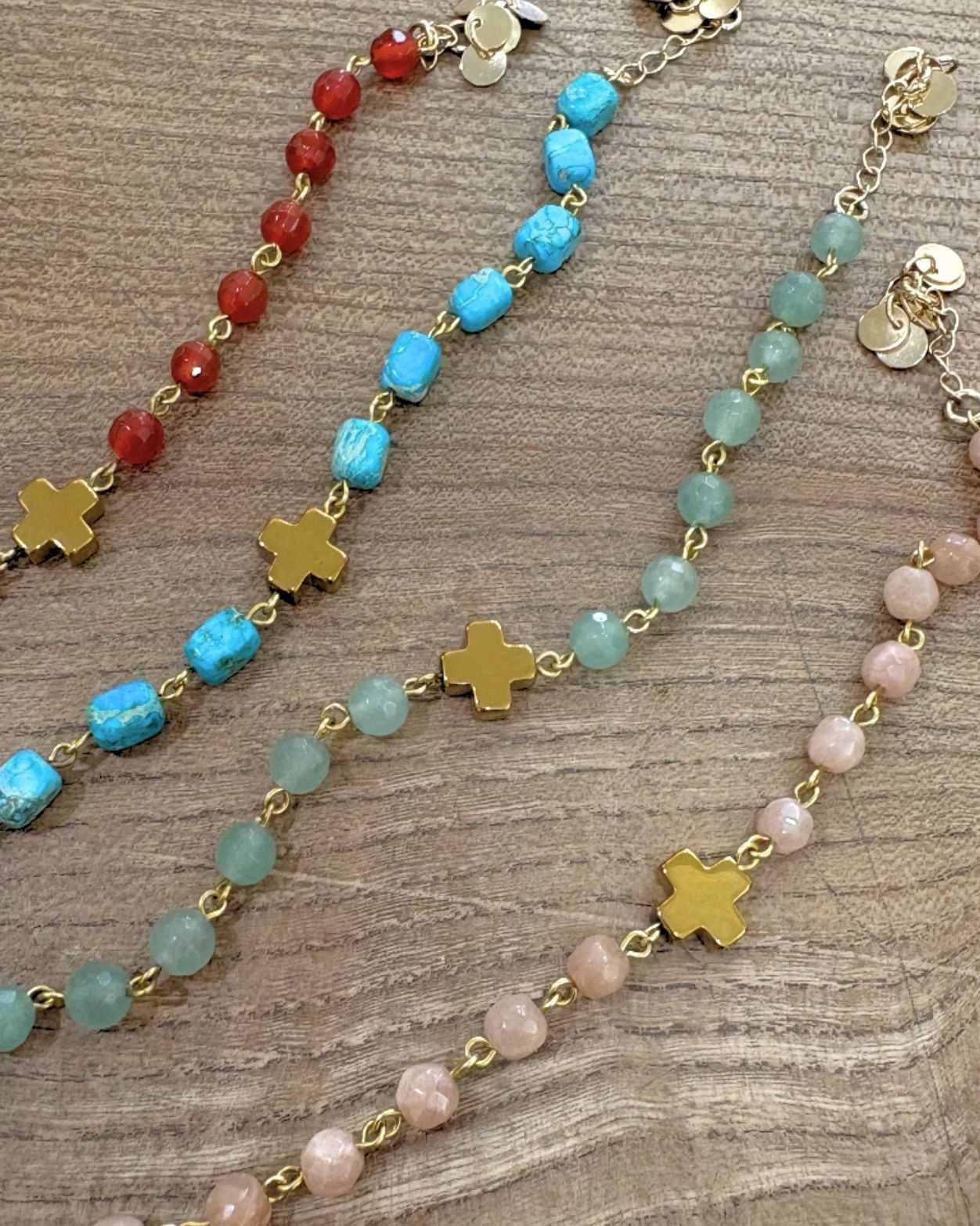 Bracelet croix vert